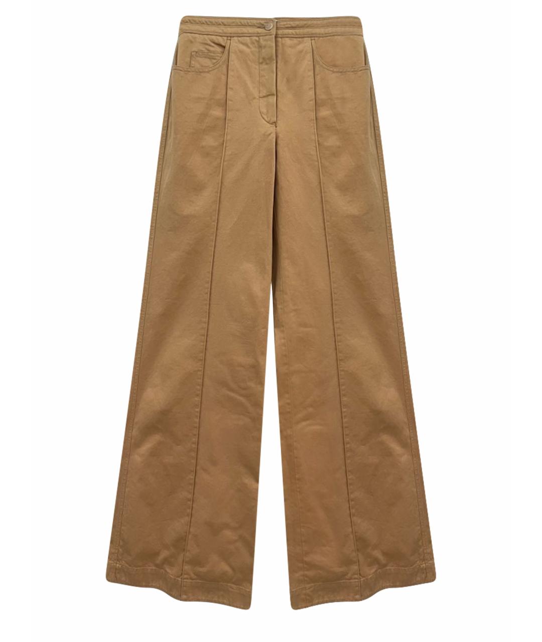 CHANEL Бежевые хлопковые джинсы клеш, фото 1