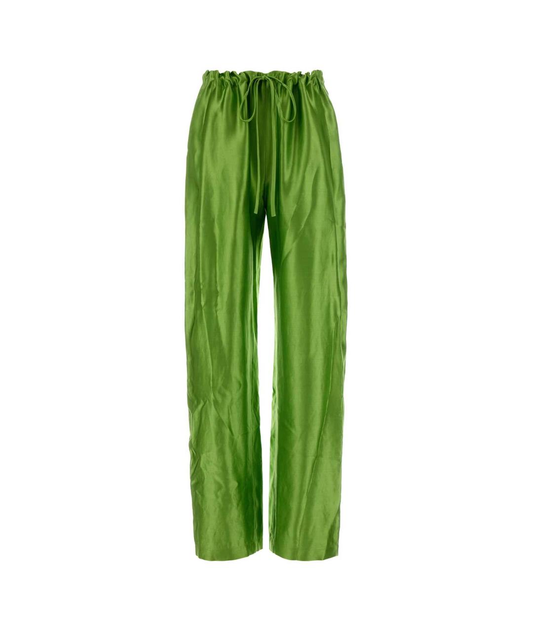 KHAITE Зеленые вискозные прямые брюки, фото 1