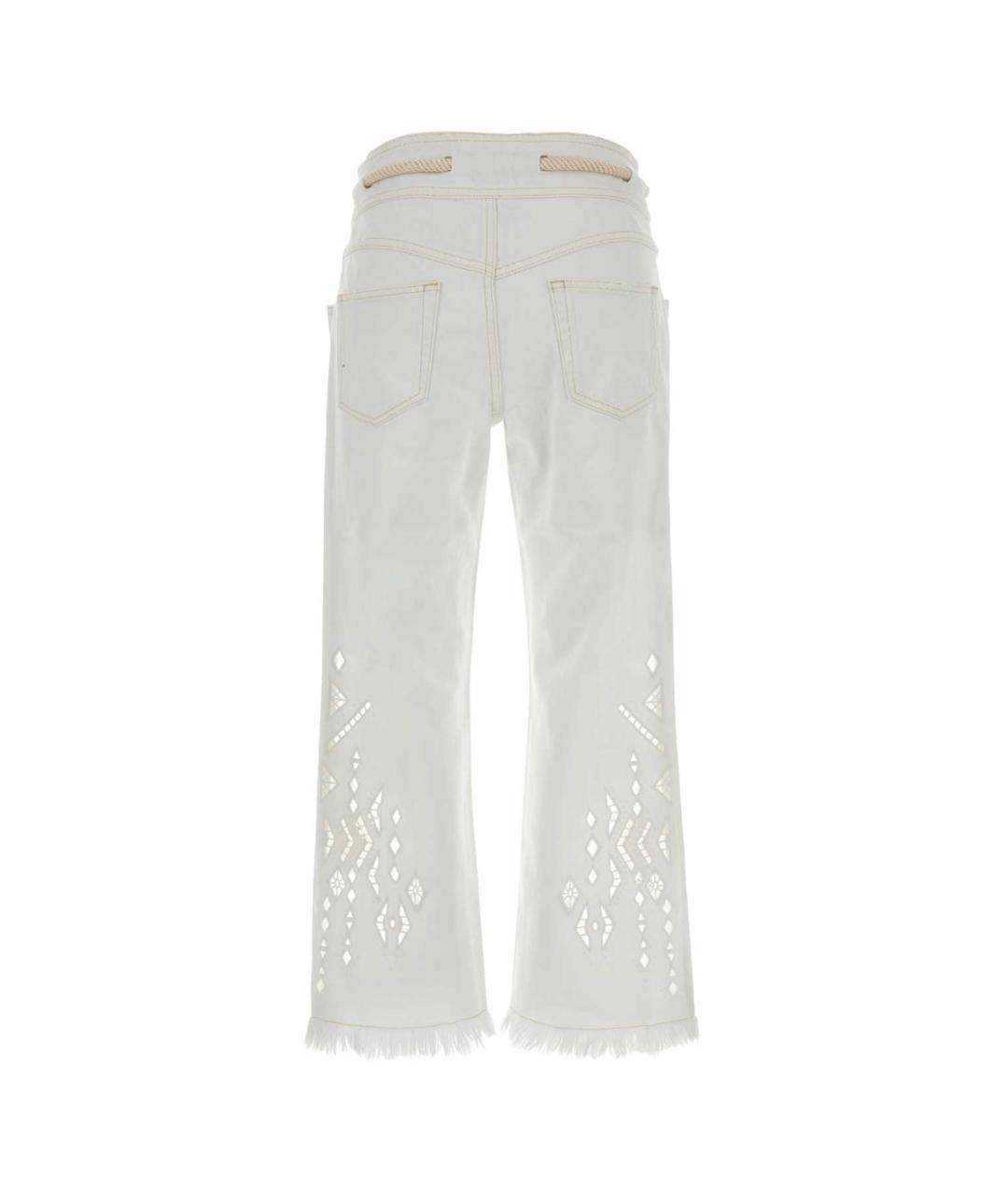ISABEL MARANT Белые хлопковые прямые брюки, фото 2