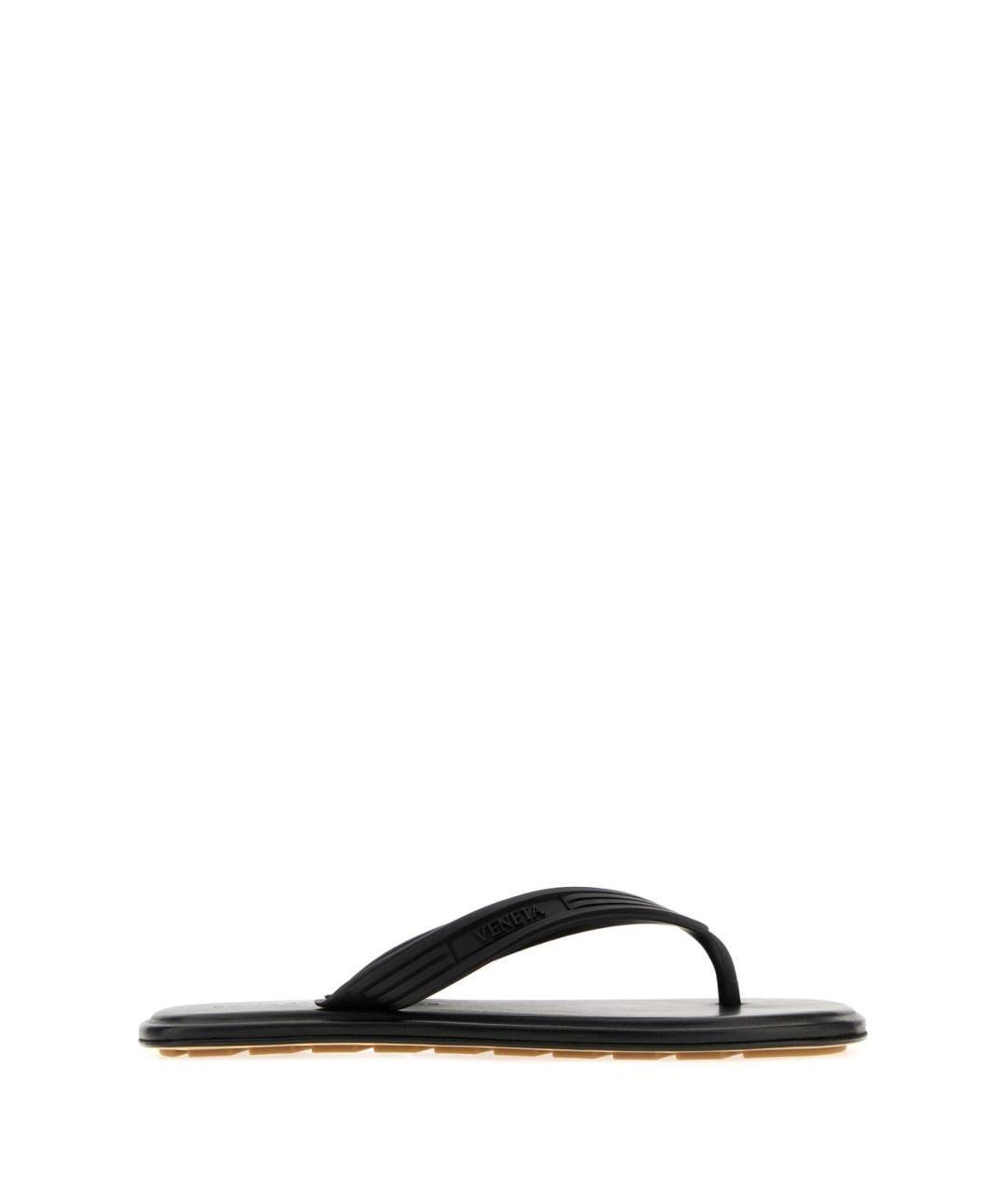 BOTTEGA VENETA Черные резиновые шлепанцы, фото 3