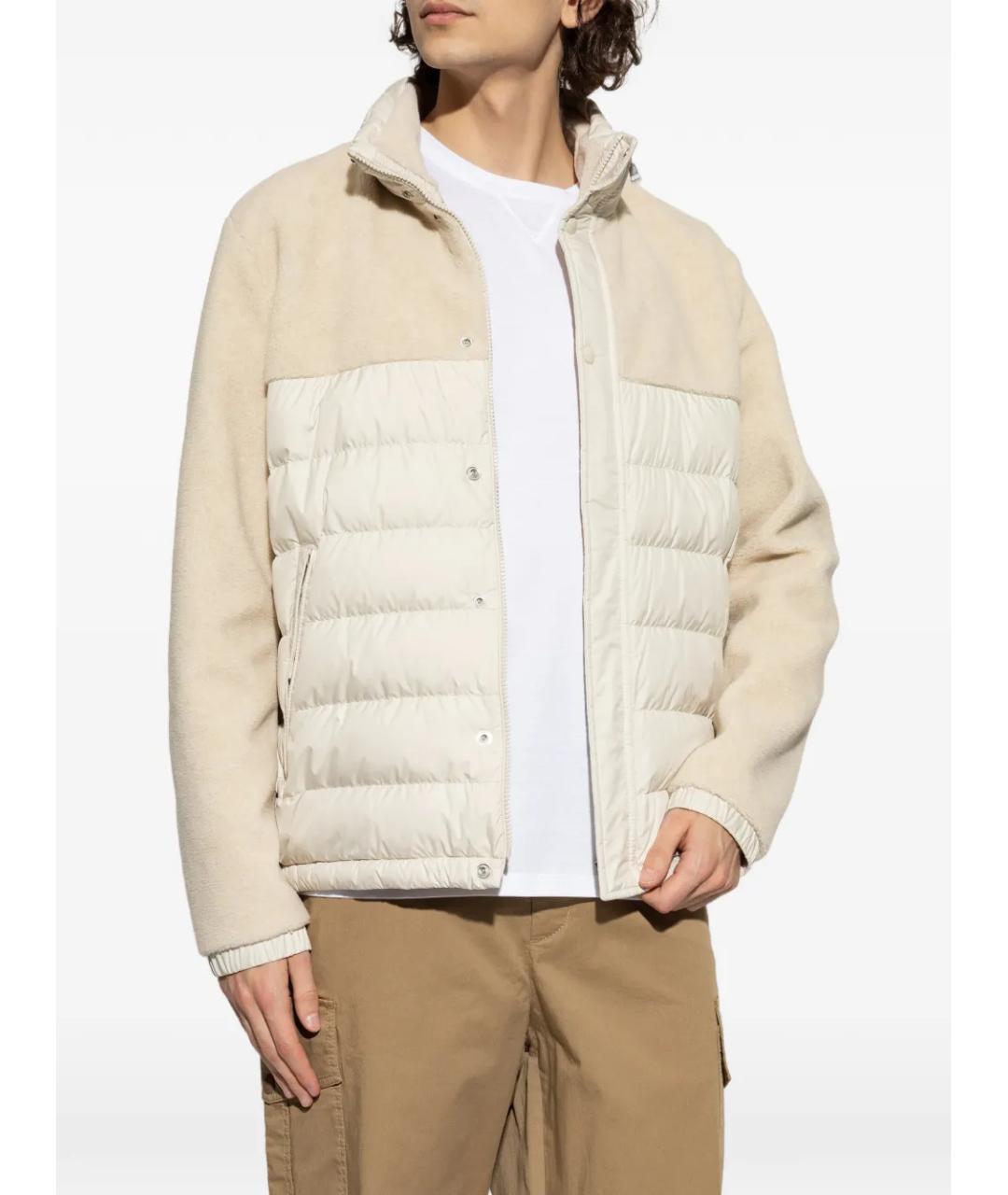 MONCLER Бежевая полиэстеровая куртка, фото 3