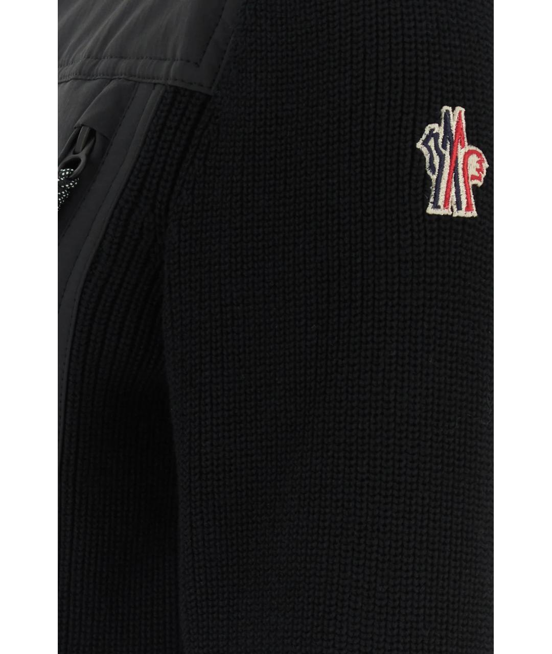 MONCLER GRENOBLE Черный полиэстеровый кардиган, фото 3