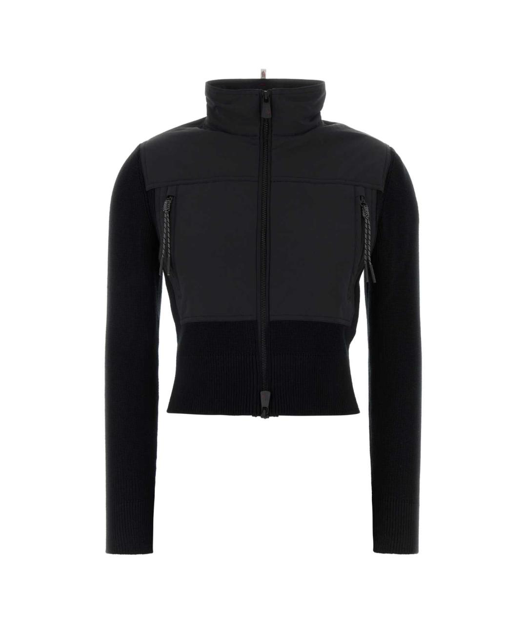 MONCLER GRENOBLE Черный полиэстеровый кардиган, фото 1