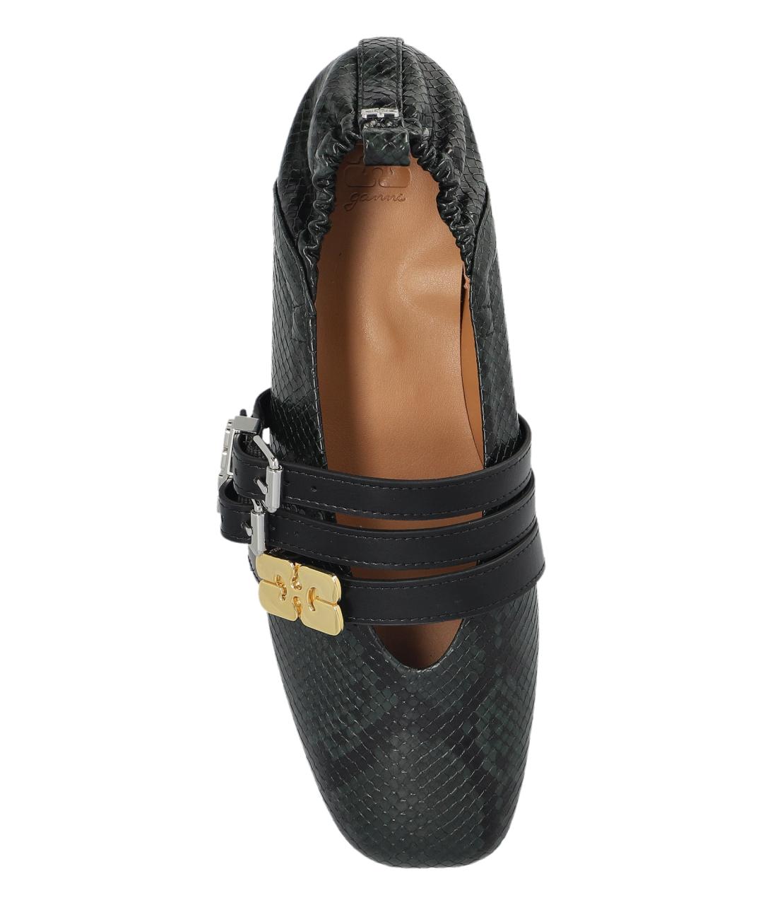 GANNI Зеленые синтетические балетки, фото 3