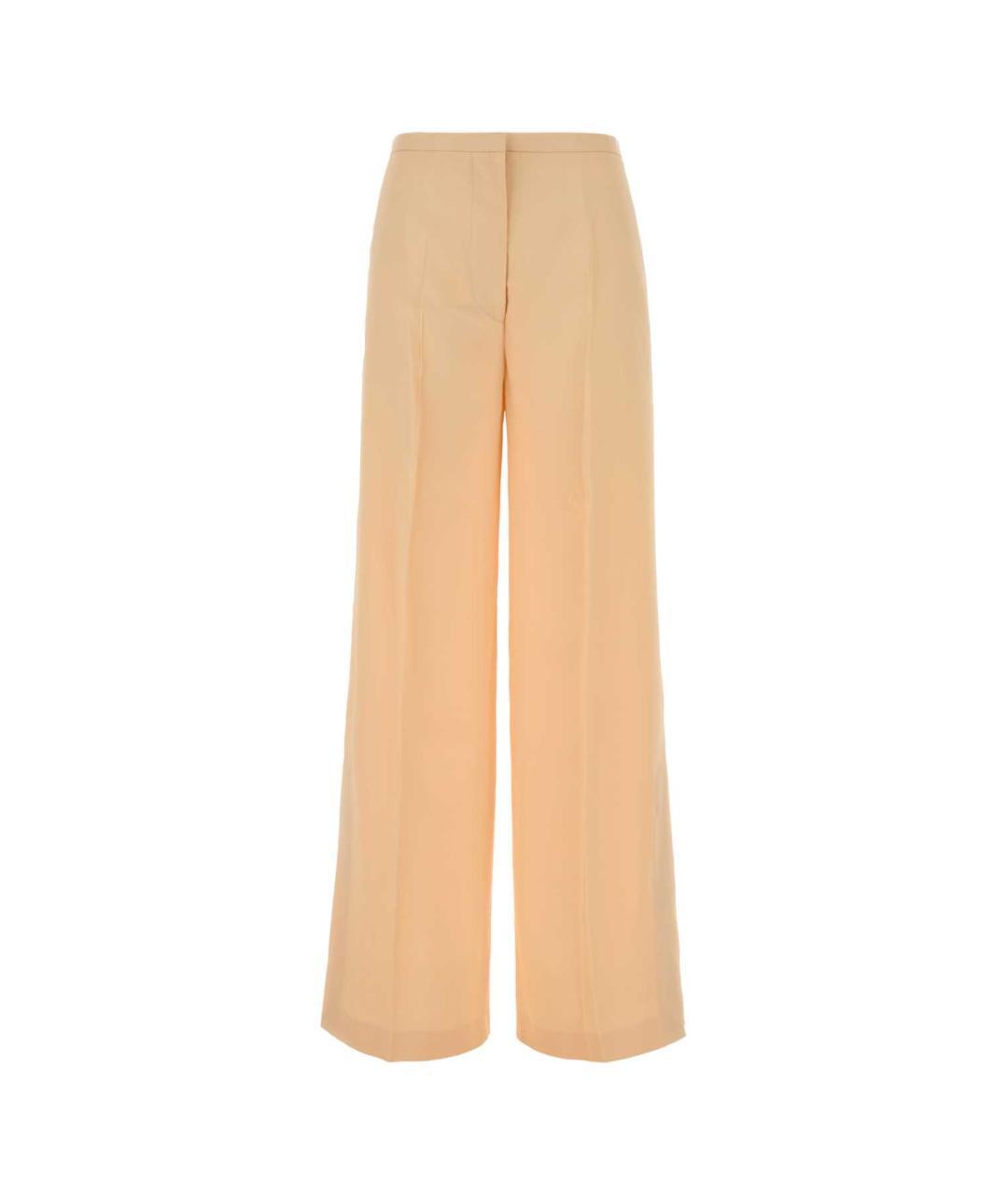 ALBERTA FERRETTI Оранжевое хлопковые прямые брюки, фото 3