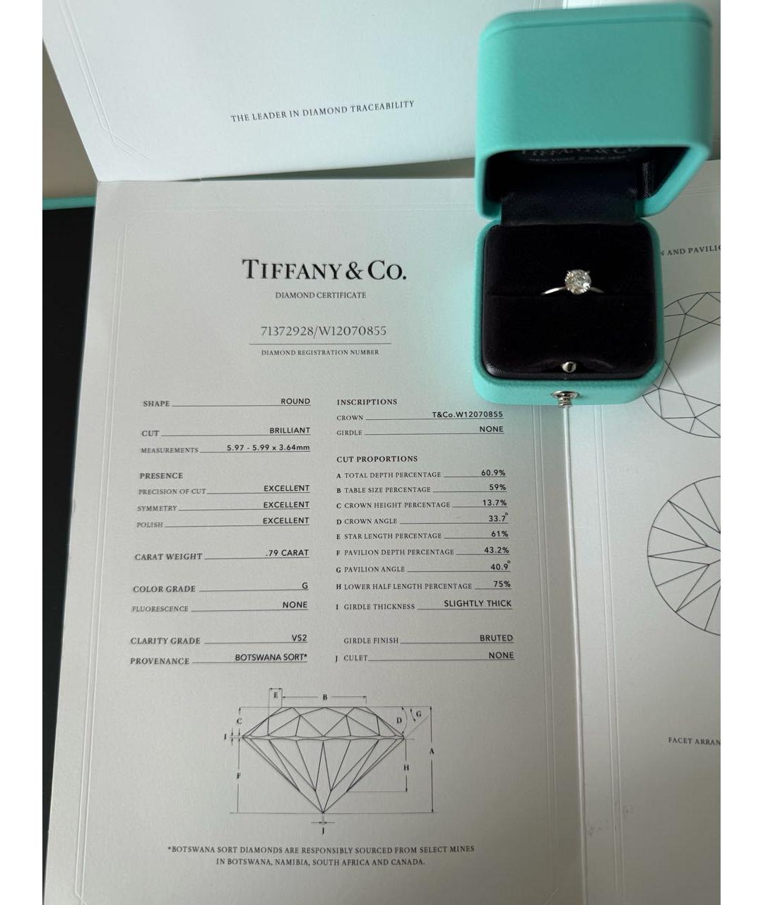 TIFFANY&CO Серебряное платиновое кольцо, фото 4