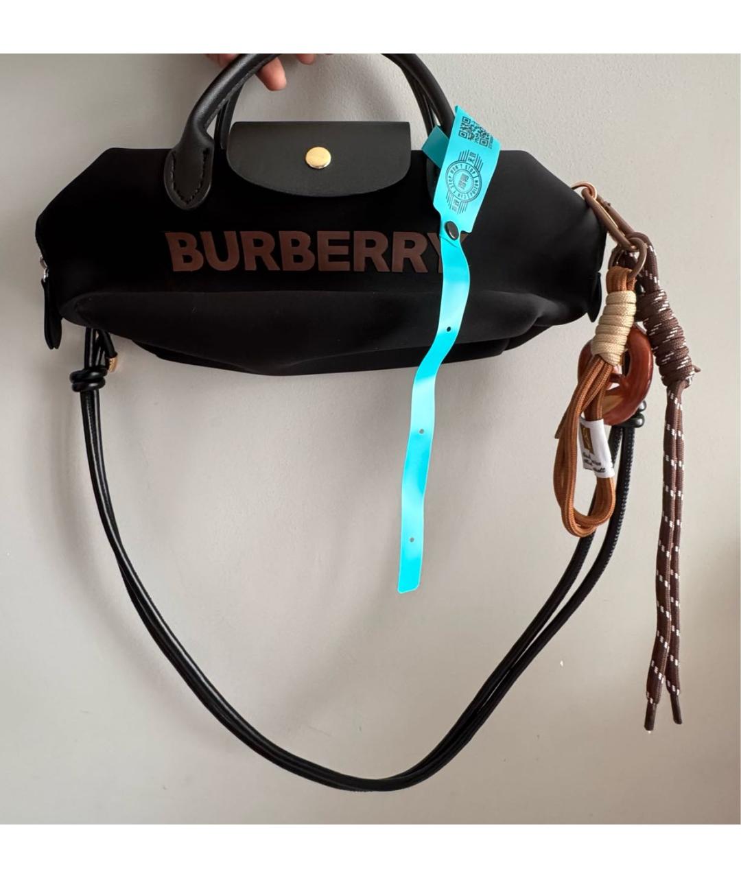 BURBERRY Черная твиловая косметичка, фото 5