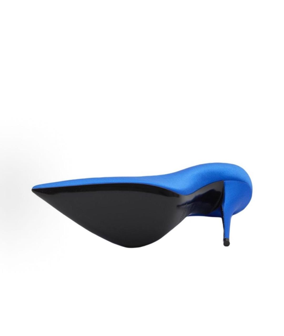 SAINT LAURENT Синие текстильные туфли, фото 5