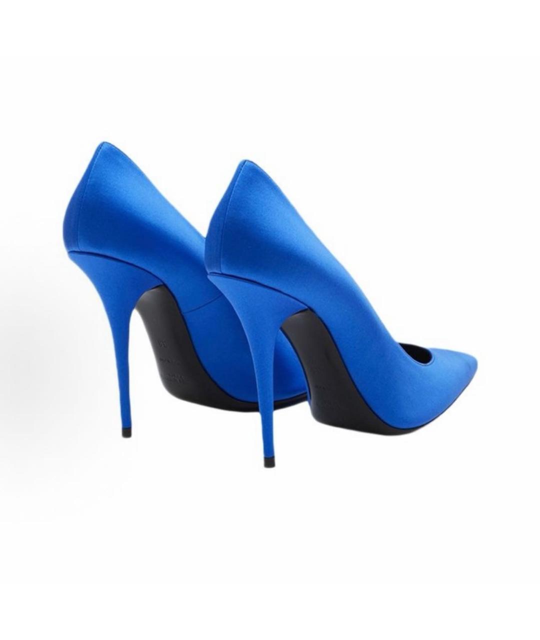 SAINT LAURENT Синие текстильные туфли, фото 4