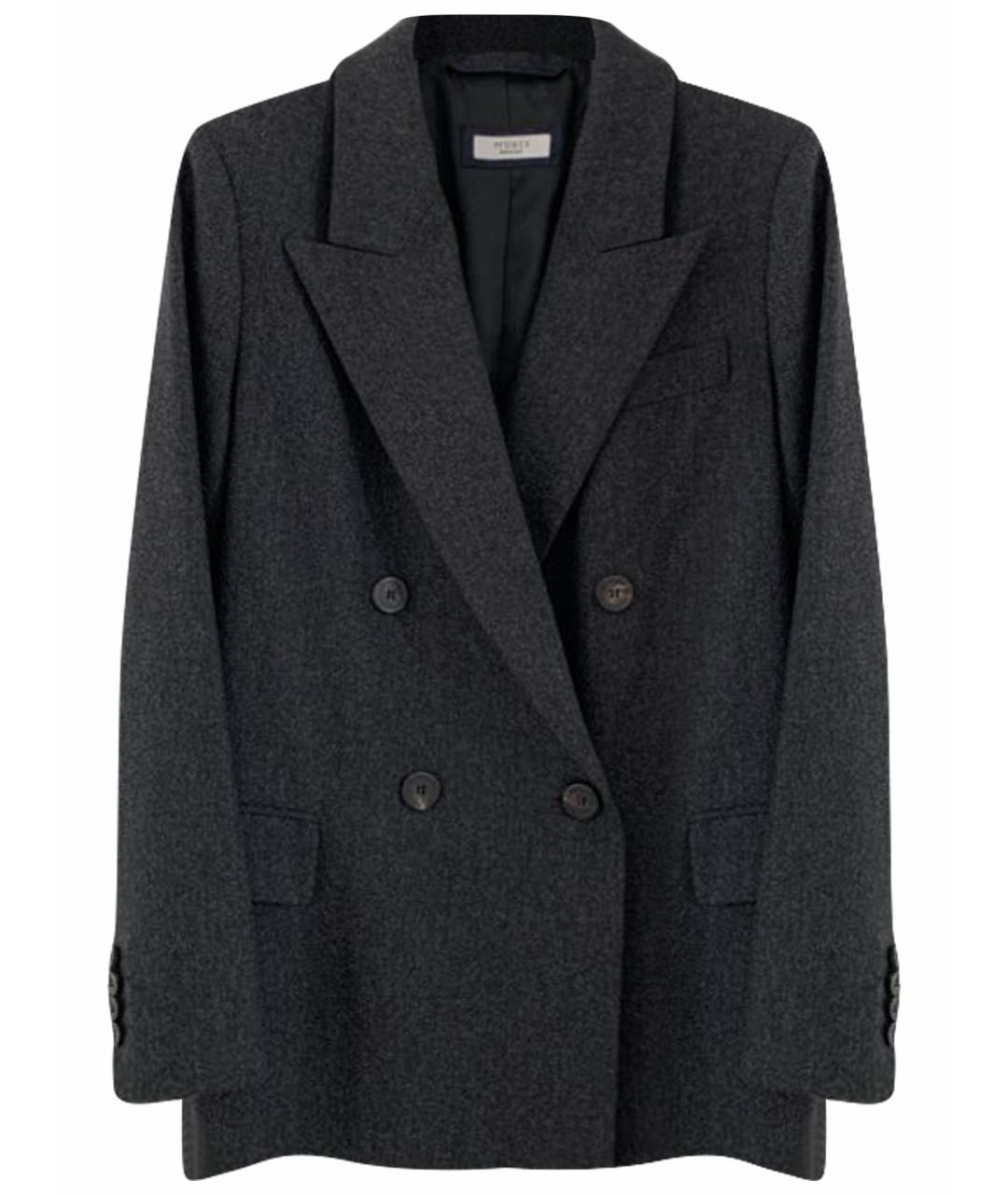 PESERICO Антрацитовый шерстяной жакет/пиджак, фото 1