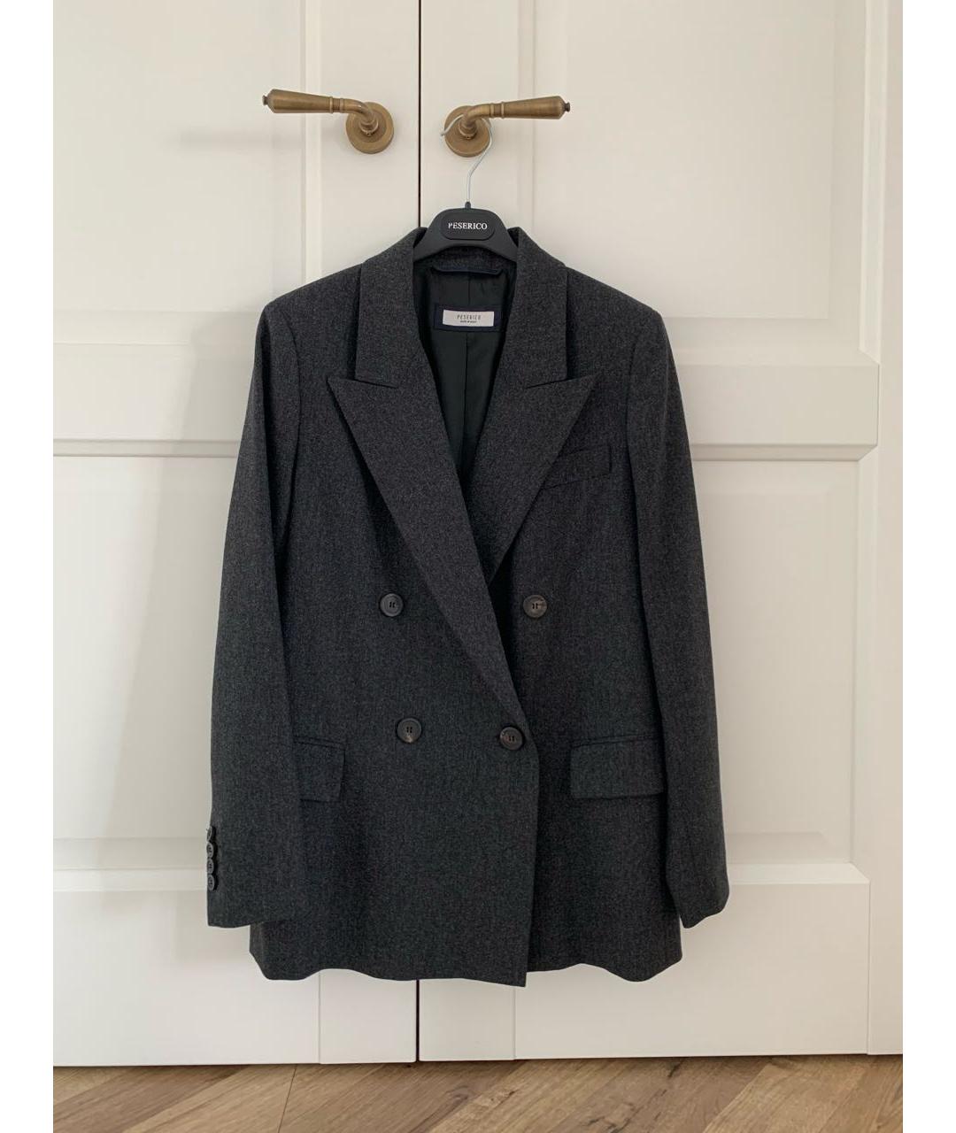 PESERICO Антрацитовый шерстяной жакет/пиджак, фото 2