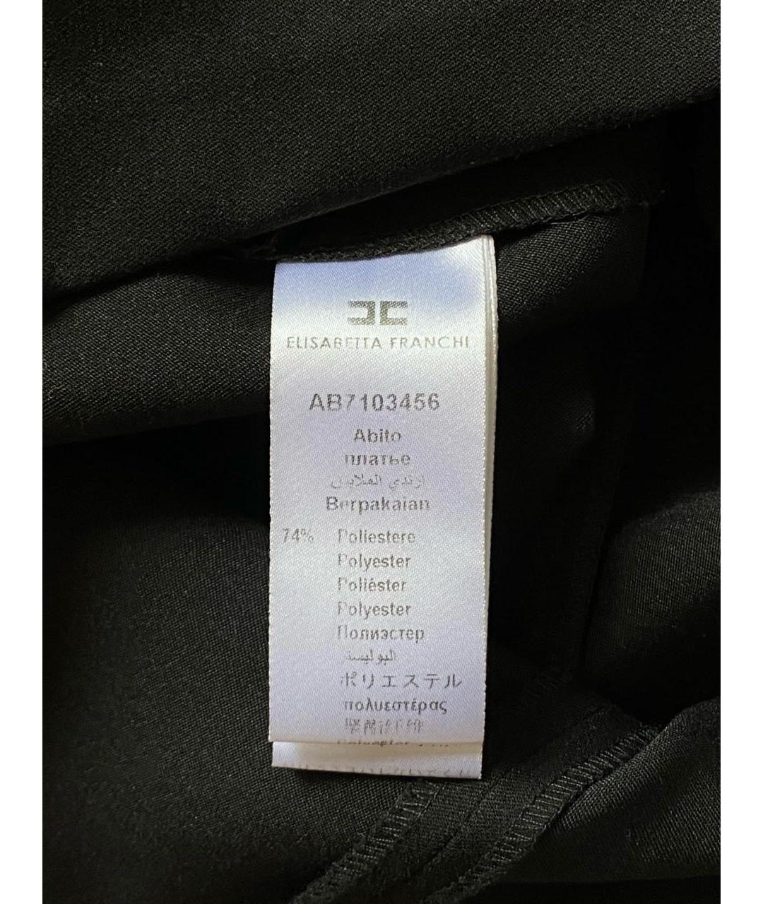 ELISABETTA FRANCHI Черное полиэстеровое повседневное платье, фото 6