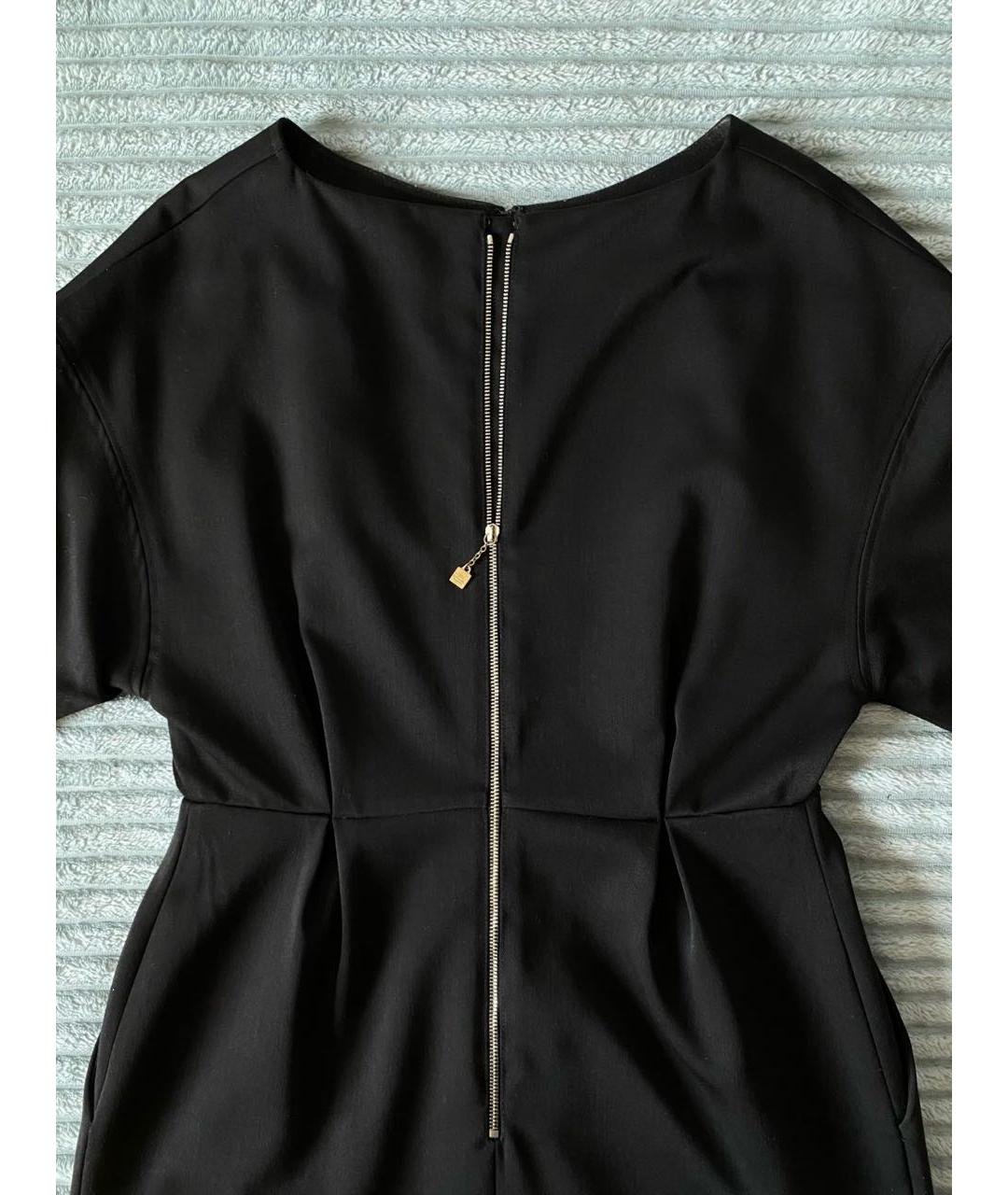 ELISABETTA FRANCHI Черное полиэстеровое повседневное платье, фото 4