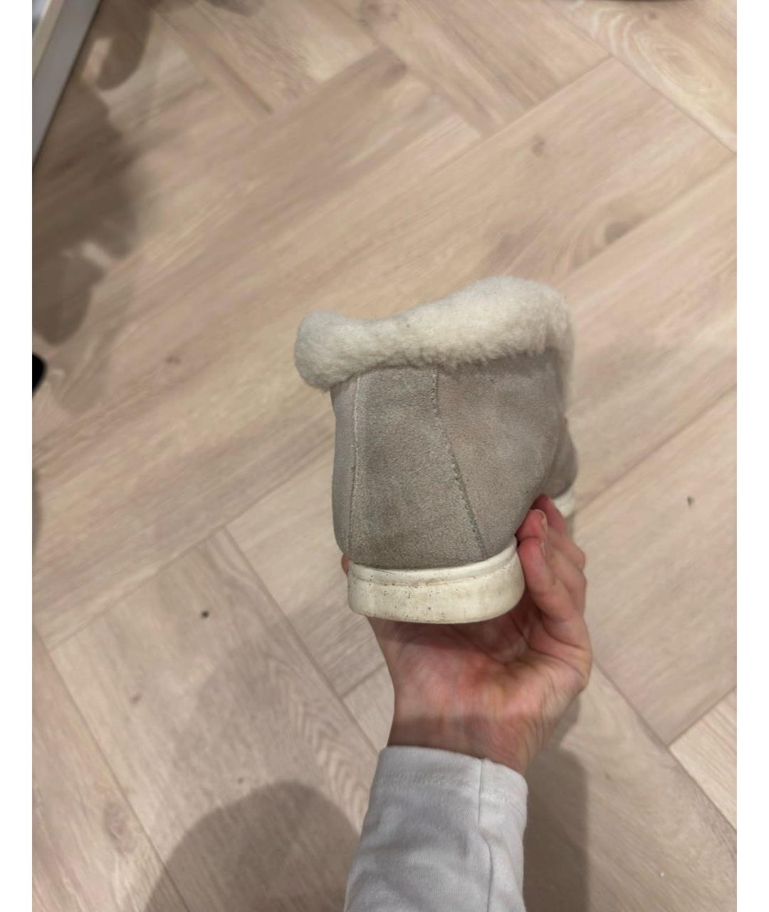 LORO PIANA Бежевые замшевые лоферы, фото 3