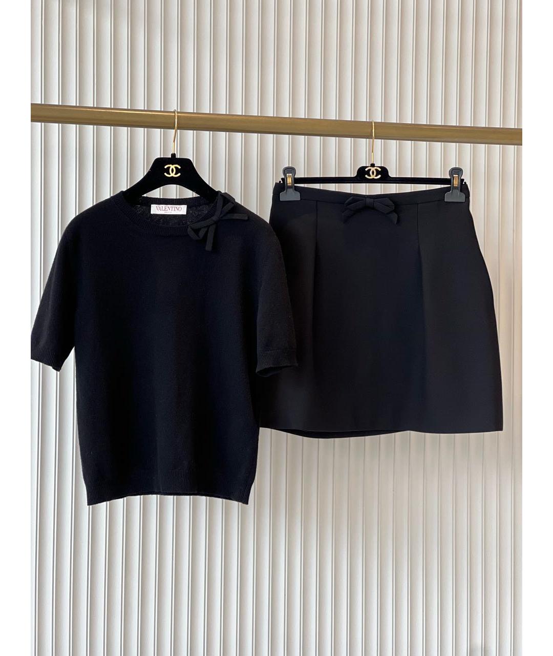 VALENTINO Черный шерстяной костюм с юбками, фото 9