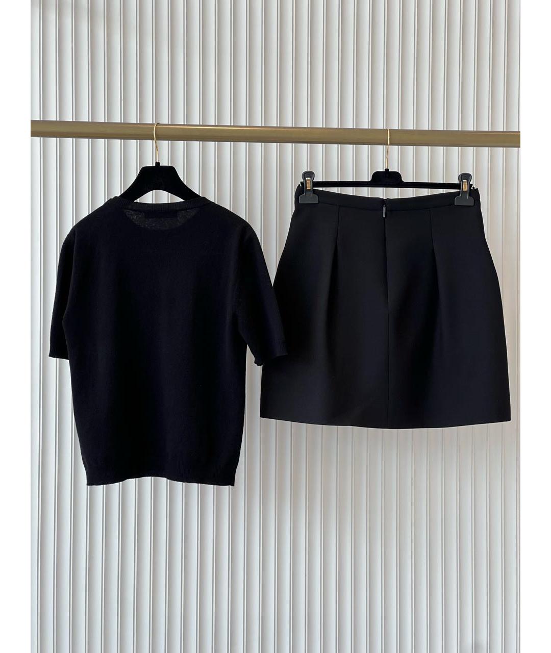 VALENTINO Черный шерстяной костюм с юбками, фото 5