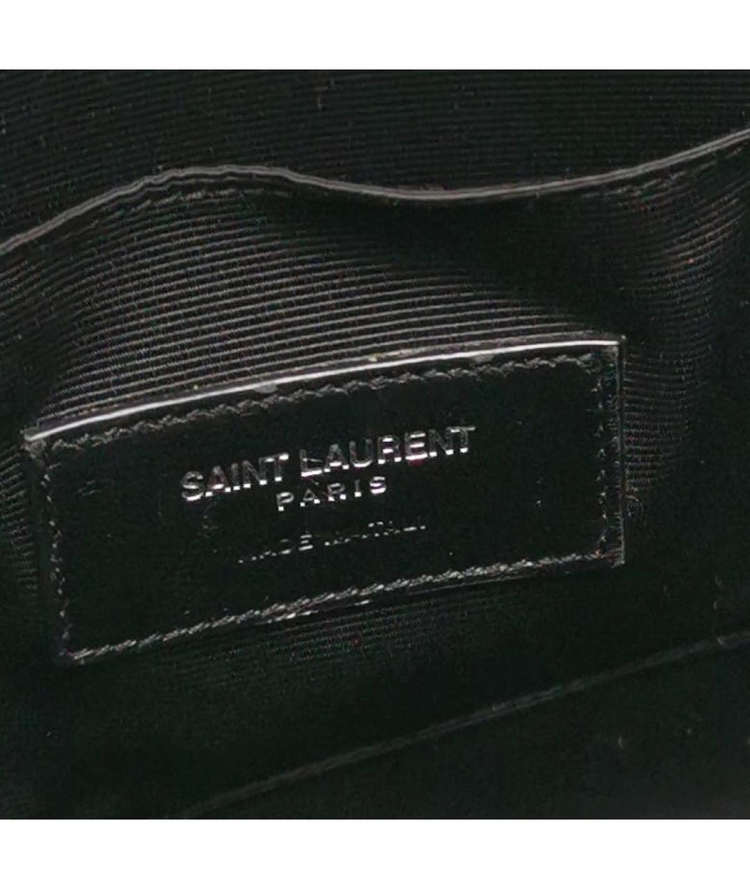 SAINT LAURENT Черная кожаная сумка с короткими ручками, фото 4