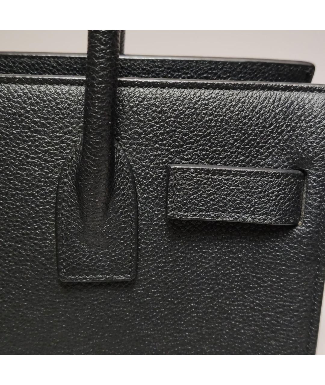 SAINT LAURENT Черная кожаная сумка с короткими ручками, фото 8