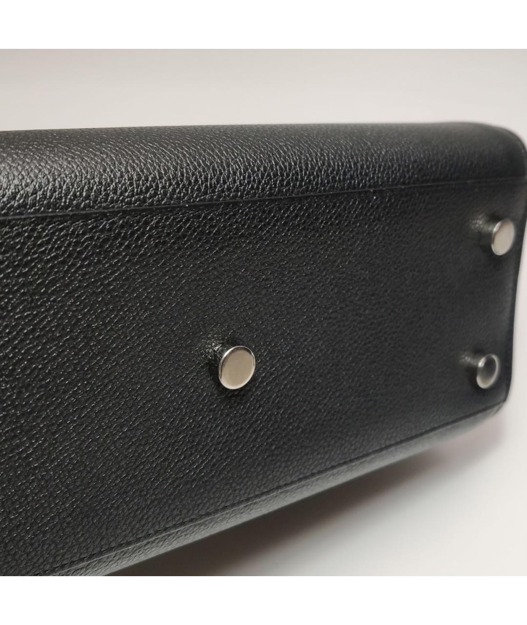SAINT LAURENT Черная кожаная сумка с короткими ручками, фото 7