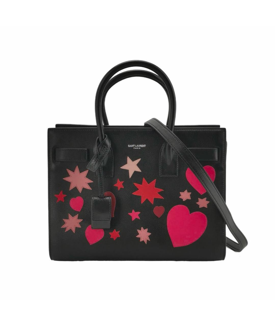 SAINT LAURENT Черная кожаная сумка тоут, фото 9