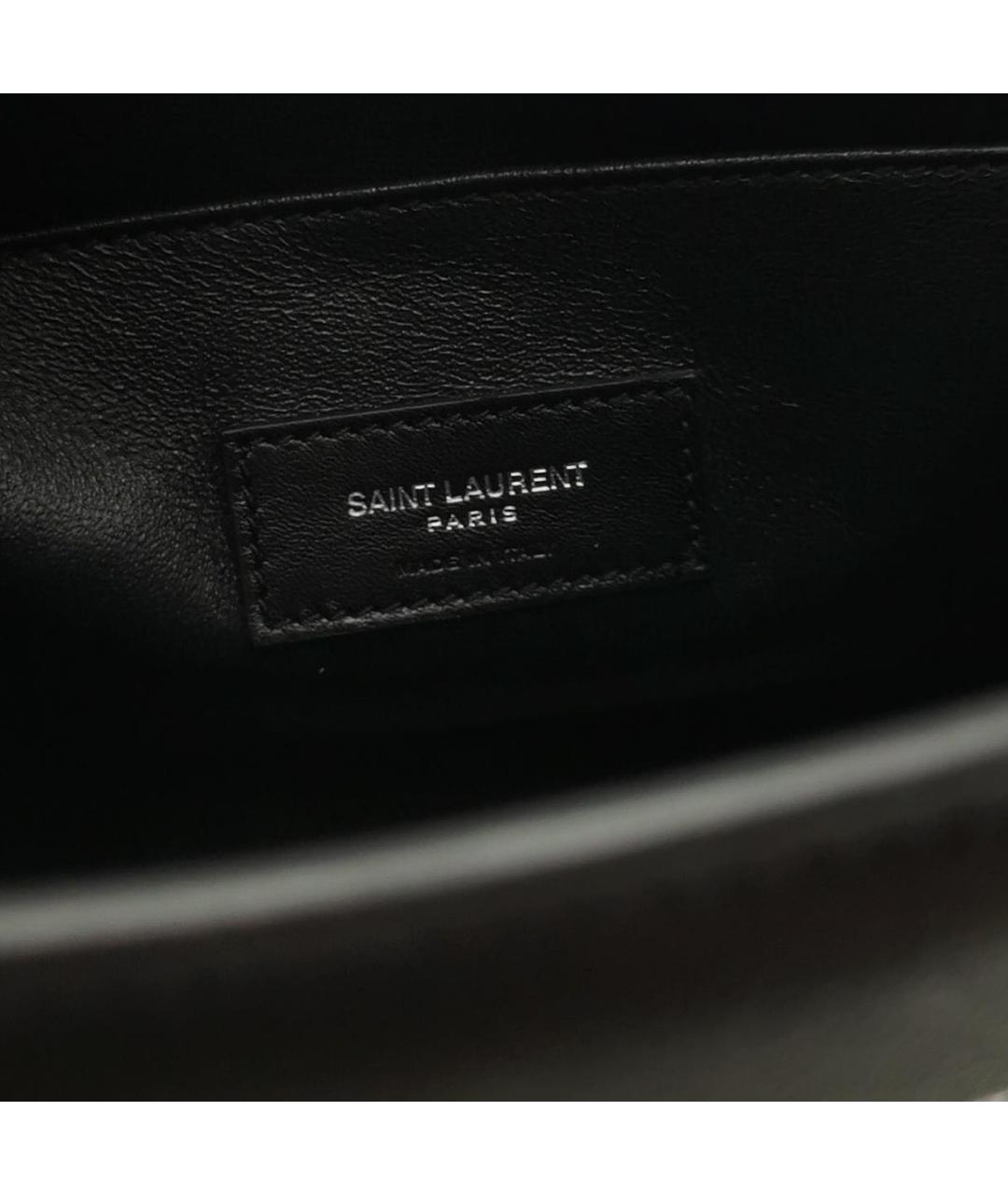 SAINT LAURENT Черная кожаная сумка тоут, фото 4