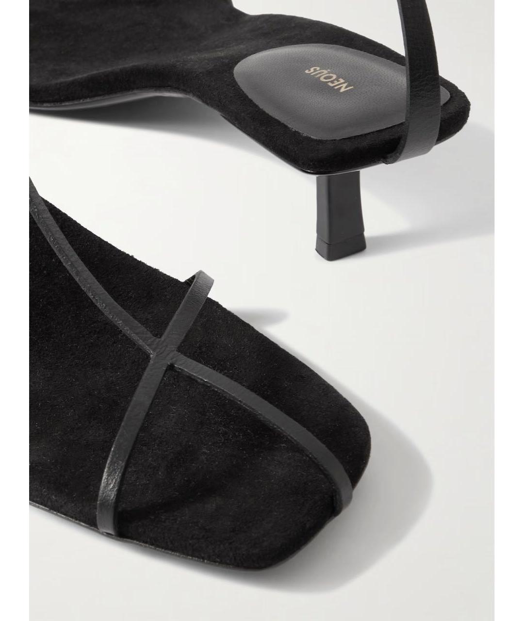 NEOUS Черные кожаные босоножки, фото 3