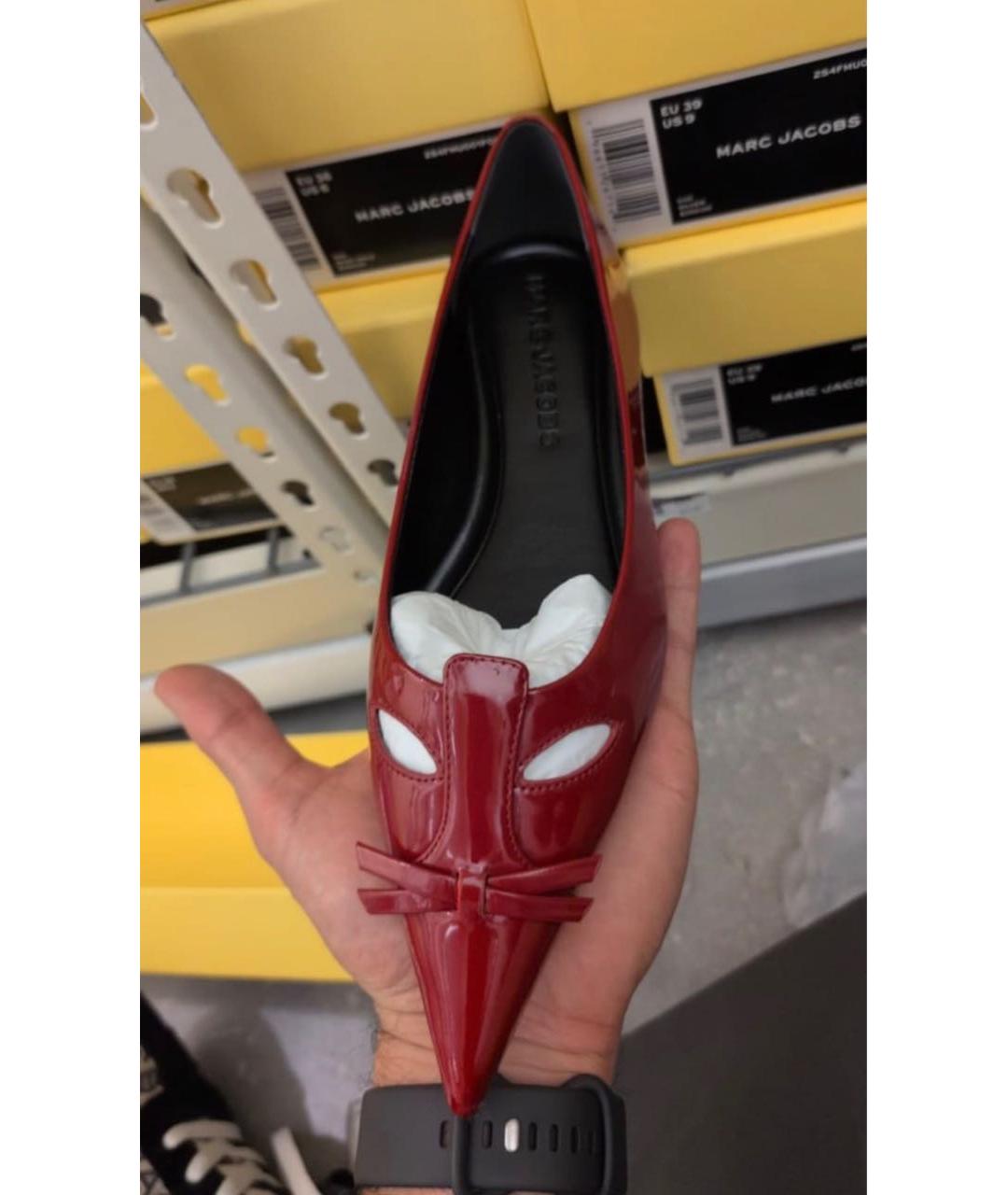 MARC JACOBS Бордовые балетки из лакированной кожи, фото 3