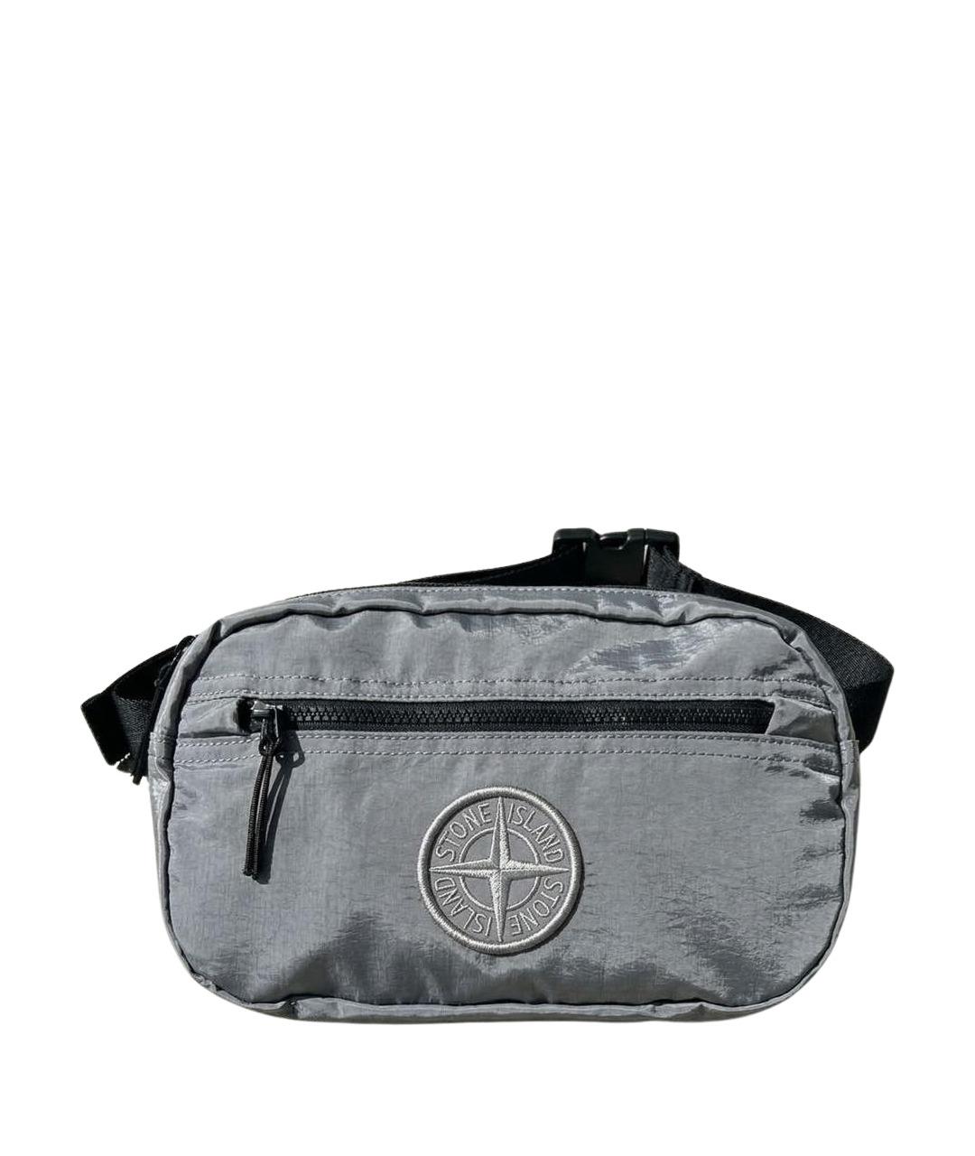 STONE ISLAND Серая тканевая барсетка, фото 1
