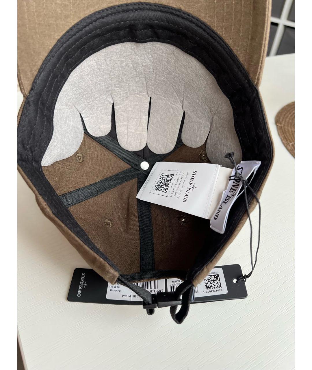 STONE ISLAND Хаки хлопковая кепка/бейсболка, фото 5