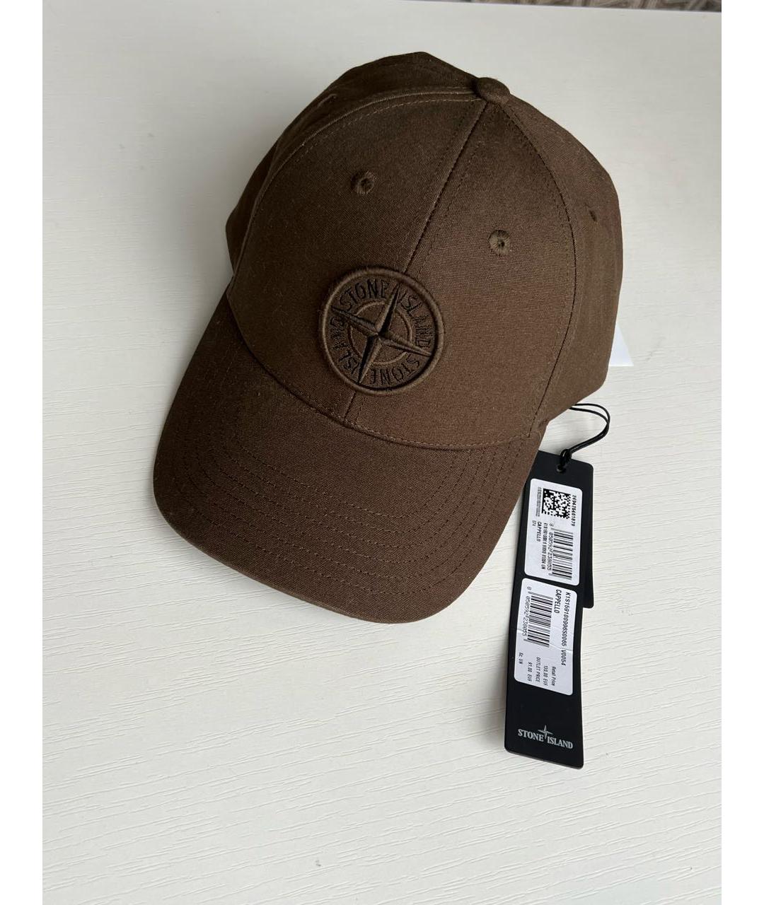 STONE ISLAND Хаки хлопковая кепка/бейсболка, фото 6