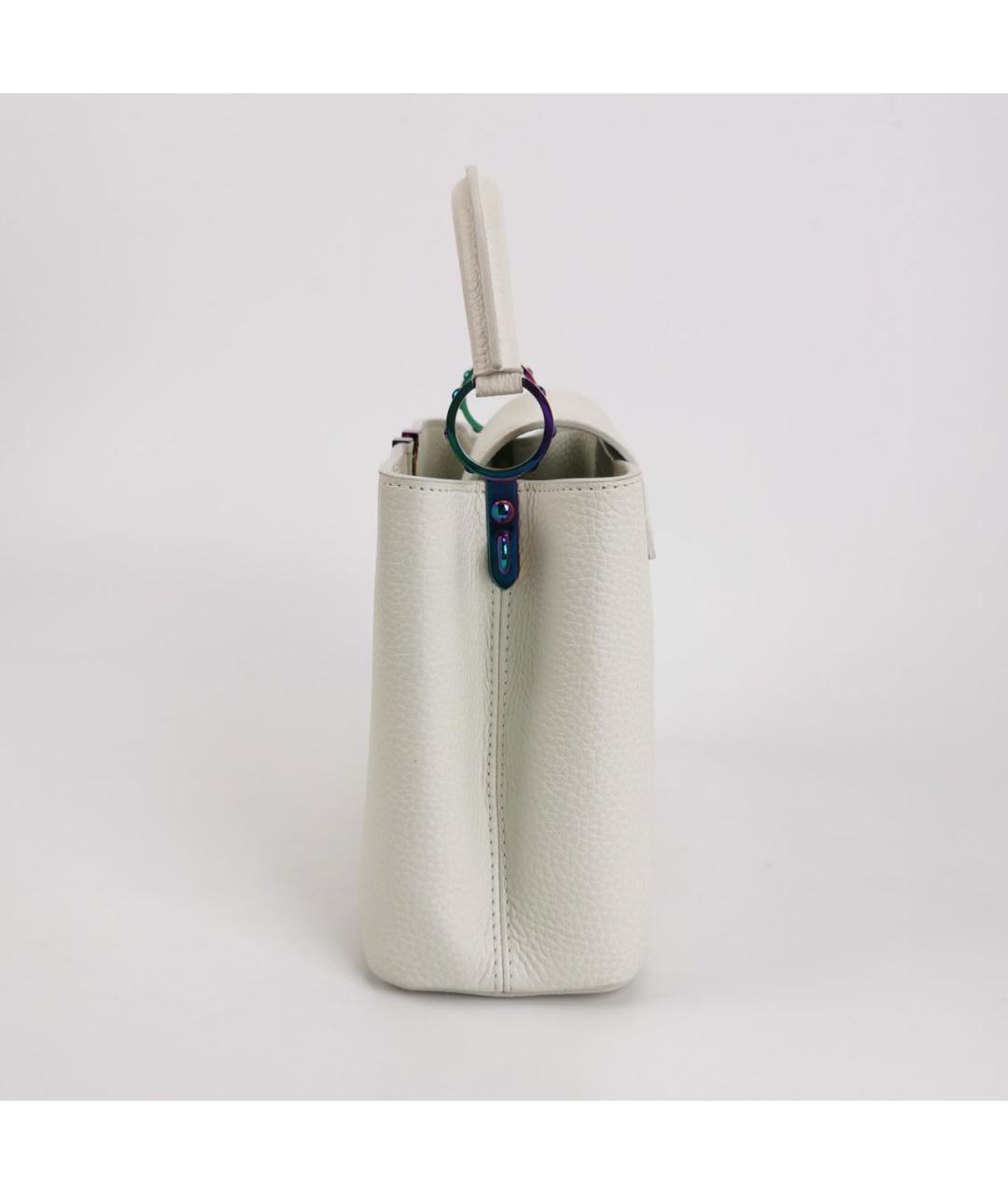 LOUIS VUITTON Белая кожаная сумка с короткими ручками, фото 2