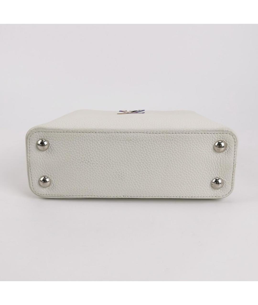 LOUIS VUITTON Белая кожаная сумка с короткими ручками, фото 8