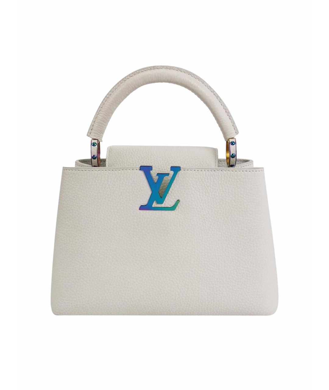 LOUIS VUITTON Белая кожаная сумка с короткими ручками, фото 1