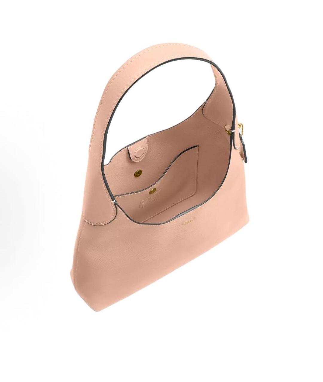 COACH Бежевая кожаная сумка через плечо, фото 3