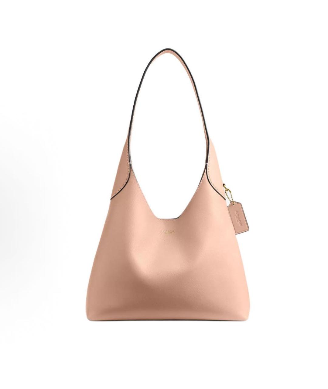 COACH Бежевая кожаная сумка через плечо, фото 9