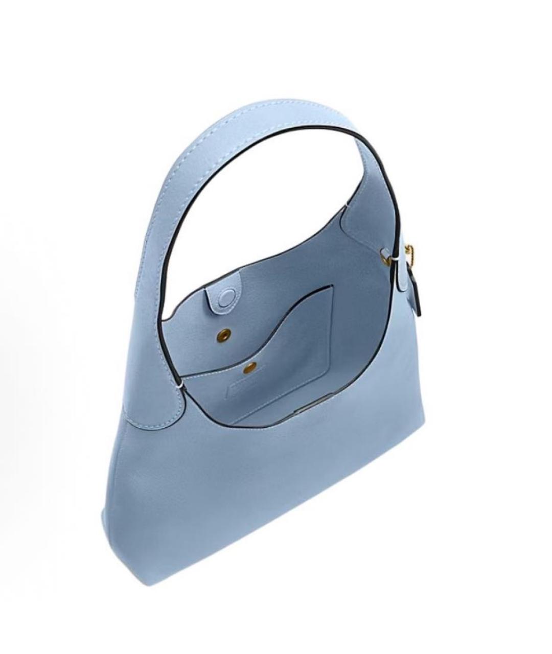 COACH Голубая кожаная сумка через плечо, фото 3