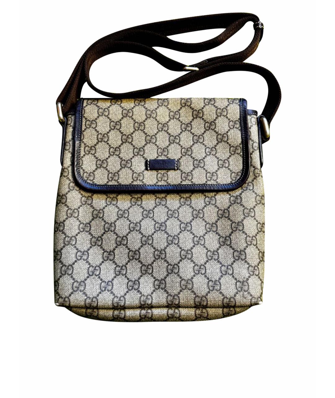 GUCCI Бежевая сумка на плечо из лакированной кожи, фото 1