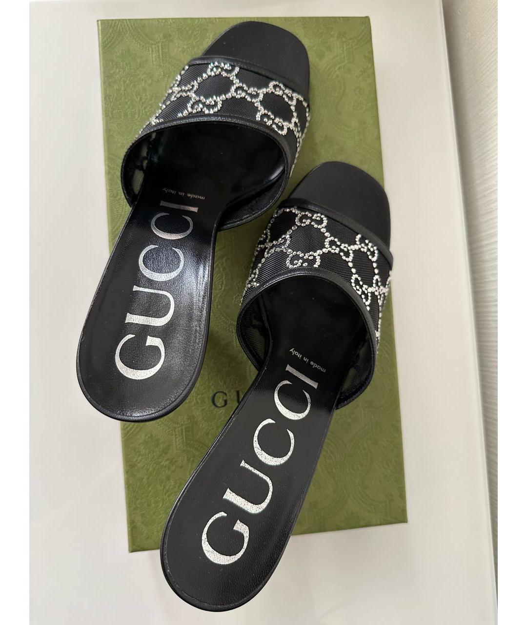 GUCCI Черные мюли, фото 2