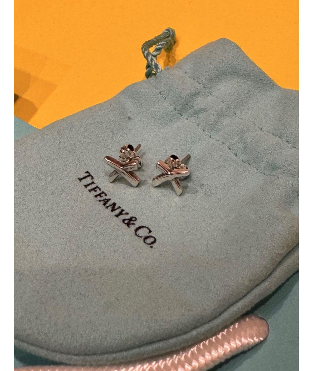 TIFFANY&CO Белые серебряные серьги, фото 2