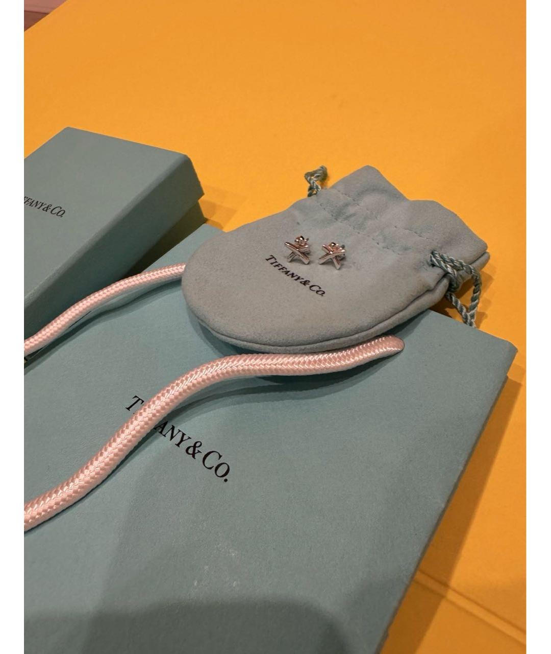 TIFFANY&CO Белые серебряные серьги, фото 3