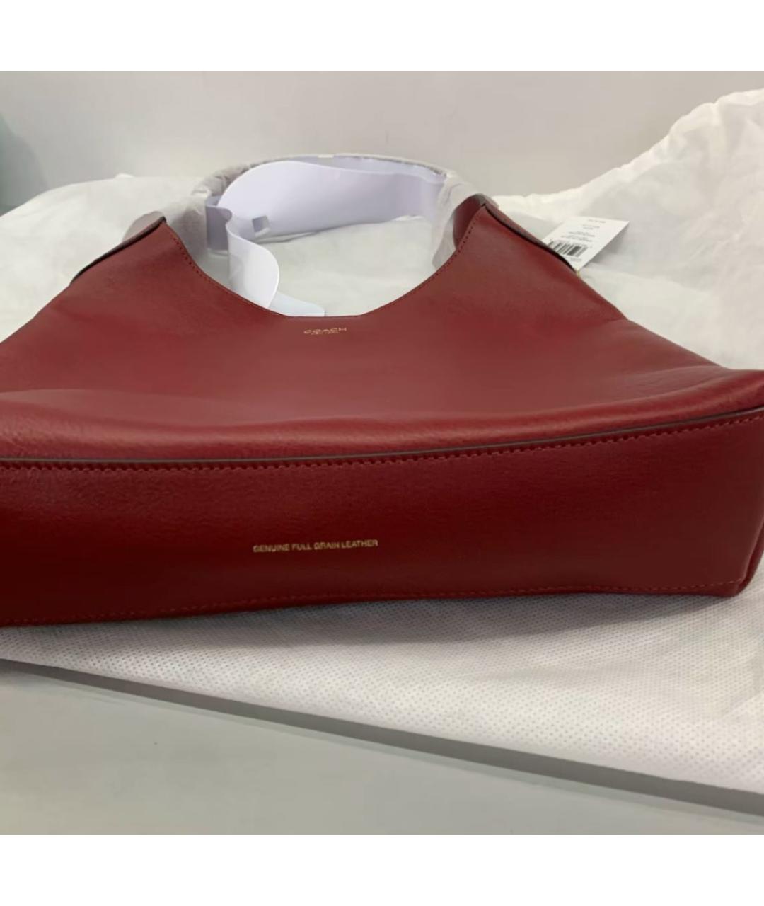 COACH Бордовая кожаная сумка через плечо, фото 7