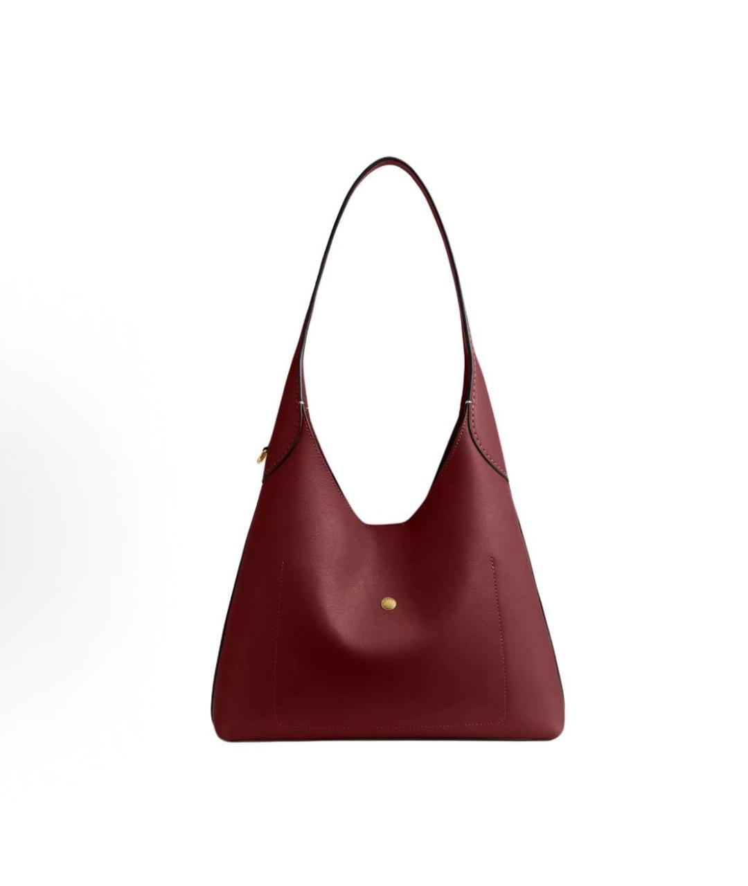 COACH Бордовая кожаная сумка через плечо, фото 2