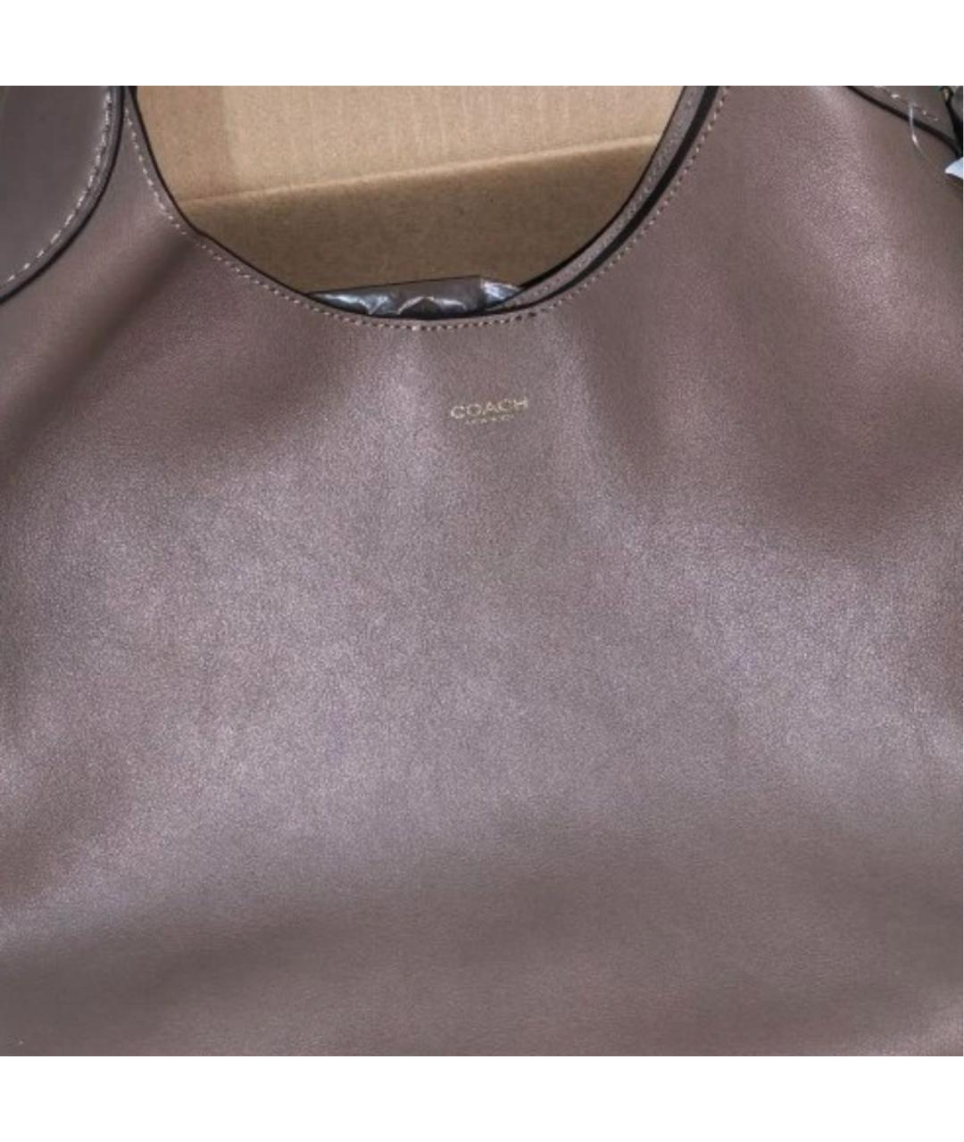 COACH Бежевая кожаная сумка через плечо, фото 8