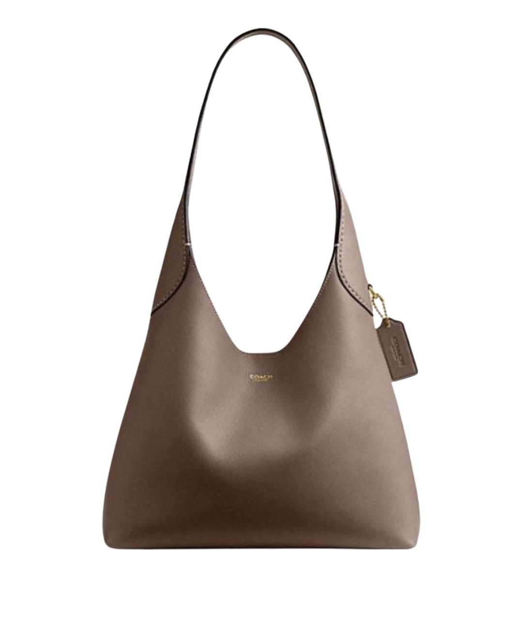 COACH Бежевая кожаная сумка через плечо, фото 1