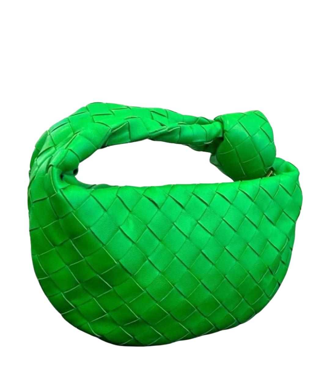 BOTTEGA VENETA Зеленая кожаная сумка с короткими ручками, фото 1