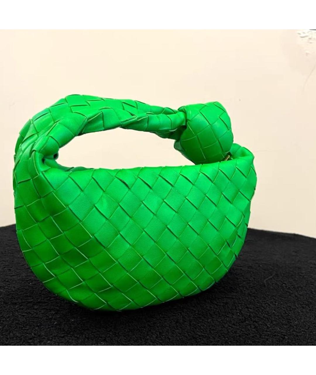 BOTTEGA VENETA Зеленая кожаная сумка с короткими ручками, фото 5
