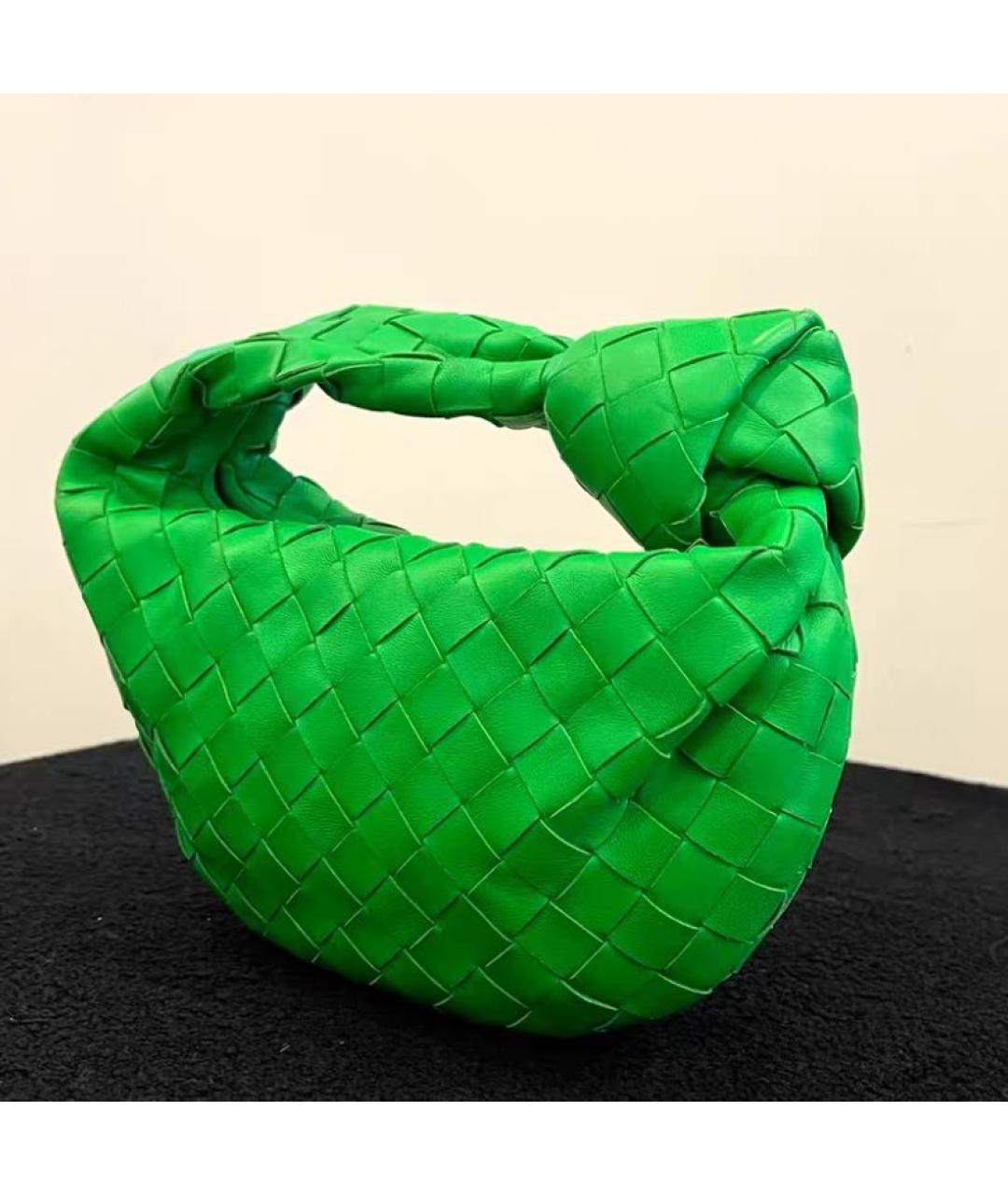 BOTTEGA VENETA Зеленая кожаная сумка с короткими ручками, фото 2