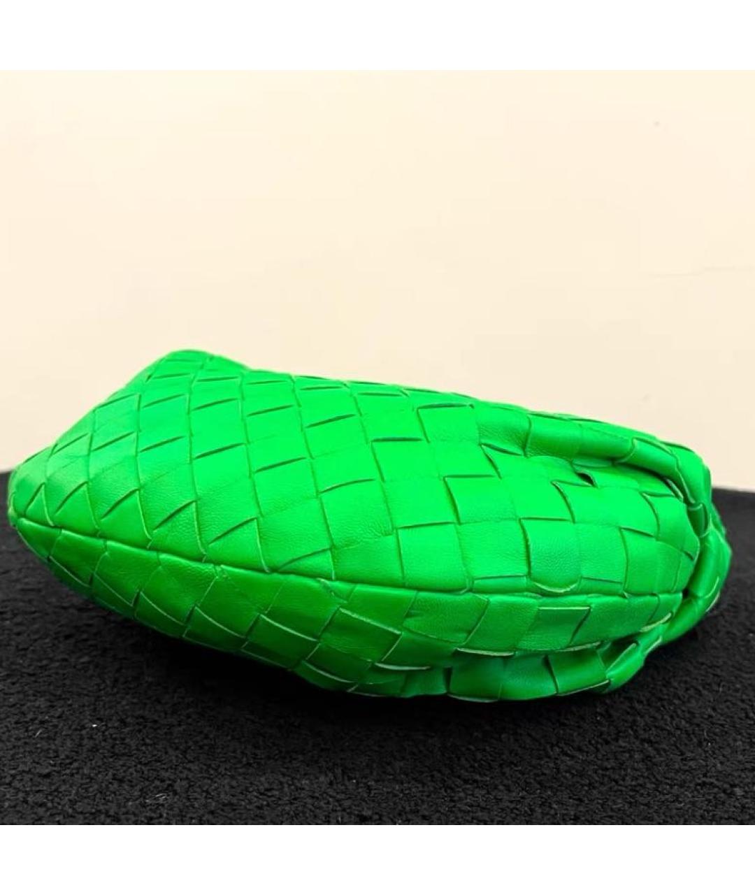 BOTTEGA VENETA Зеленая кожаная сумка с короткими ручками, фото 4