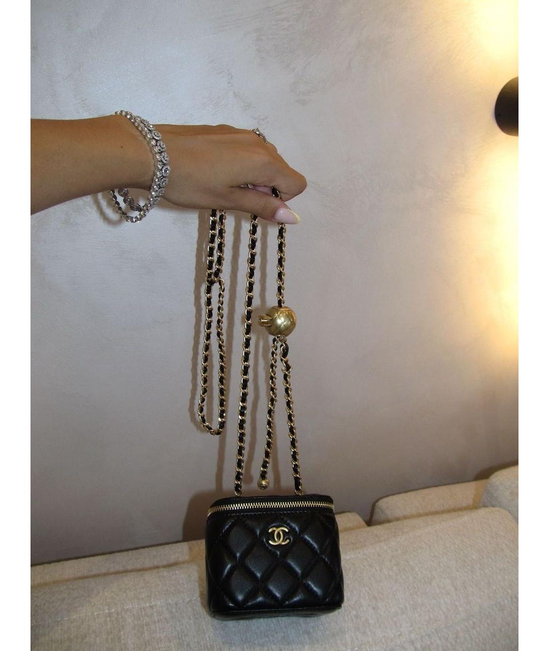 CHANEL Черная кожаная сумка через плечо, фото 4