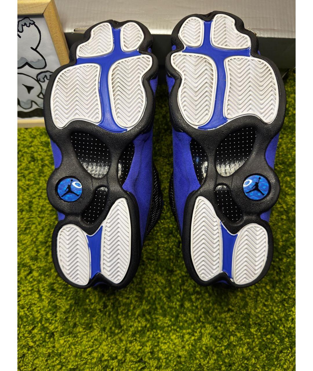 JORDAN Синие кожаные высокие кроссовки / кеды, фото 3